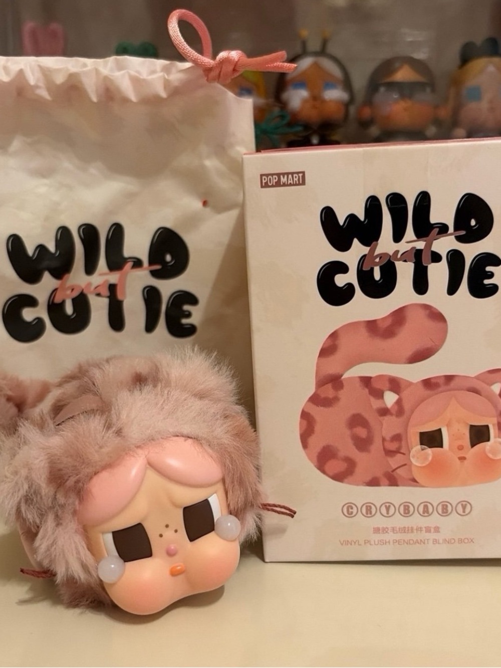 Pop Mart Wild but Cutie Cry Baby Plush Keychain - Pink Cutie NEW